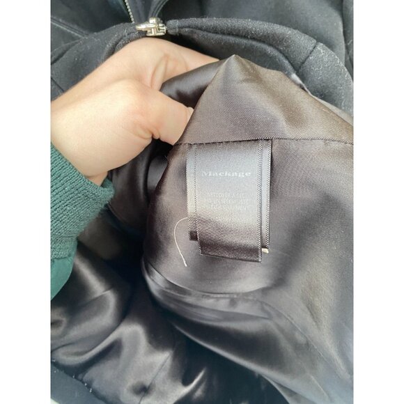 Mackage Steffy Wool Cashmere Black Long Heavy Coat Toggle Closure Women’s XS - Picture 10 of 10